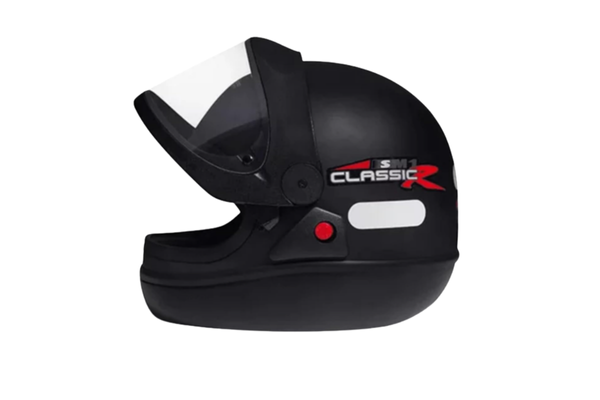 Capacete Moto San Marino Automático Taurus Classic Preto Fosco Mais Viseira Fumê